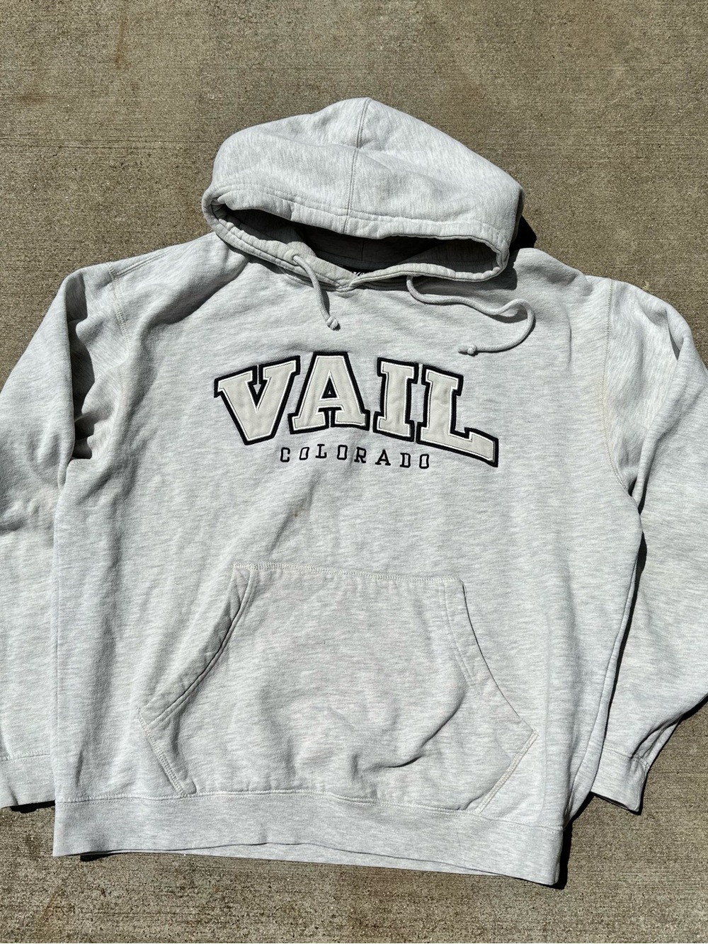 Vail Colorado Resortwear Sweatshirt Hoodie Large Heather Gray